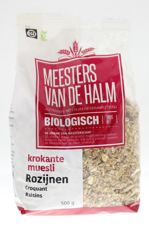 De Halm Krokante Muesli Rozijn Bio