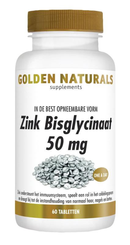 Golden Naturals Zink Bisglycinaat 50Mg