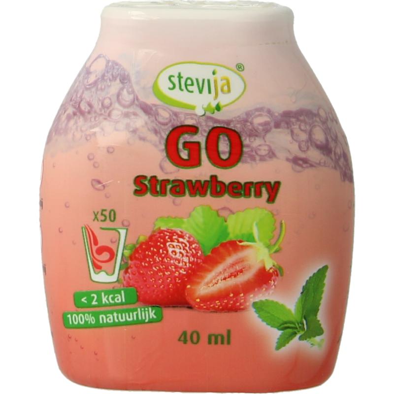 Stevija Stevia Limonadesiroop Go Strawberry