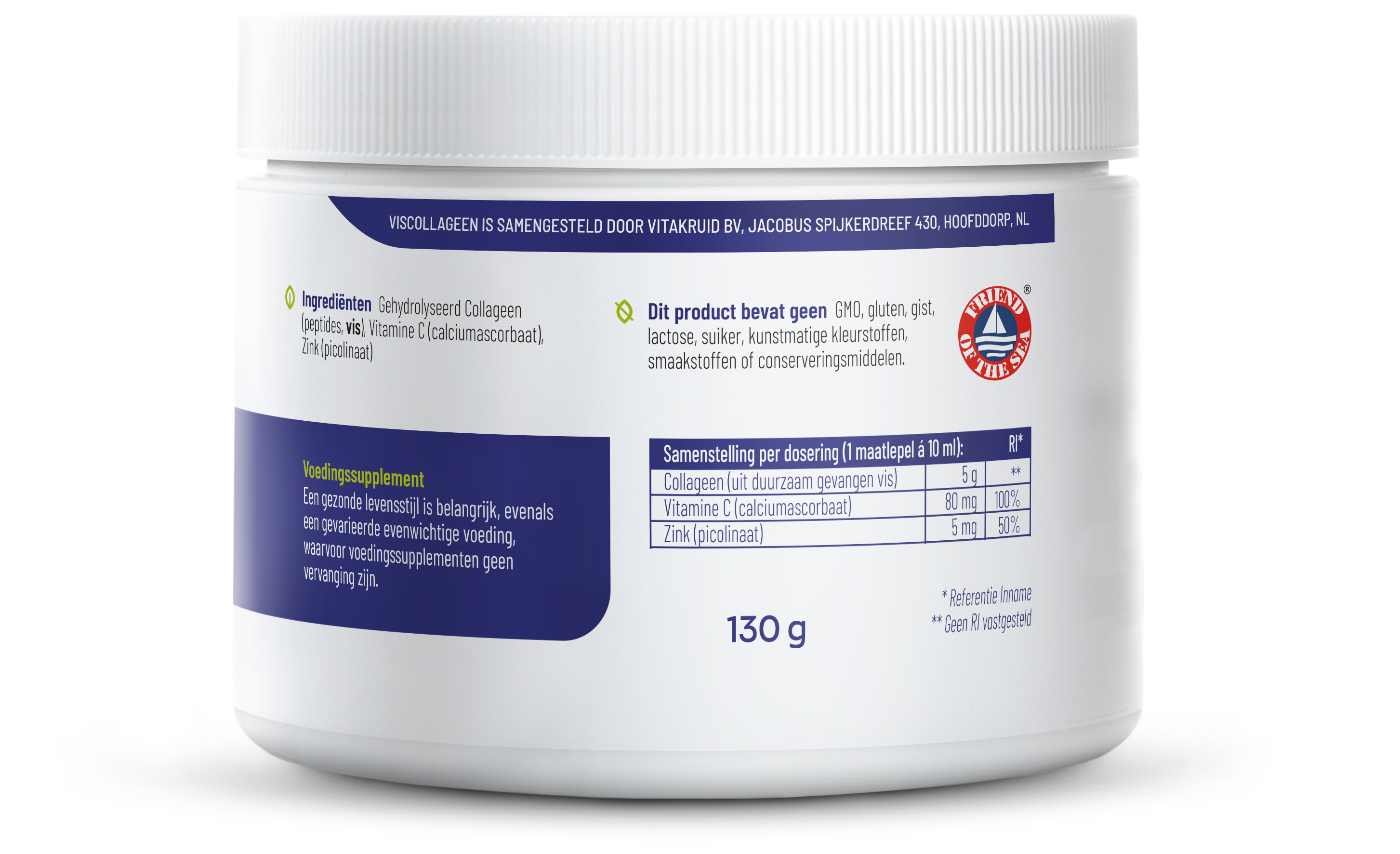 Vitakruid Viscollageen 99% Puur Collageen Vitamine C & Zink