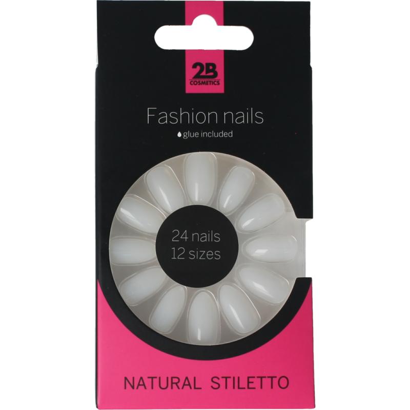 2B Nails Natural Stiletto