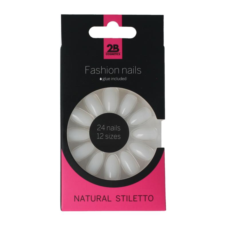 2B Nails Natural Stiletto