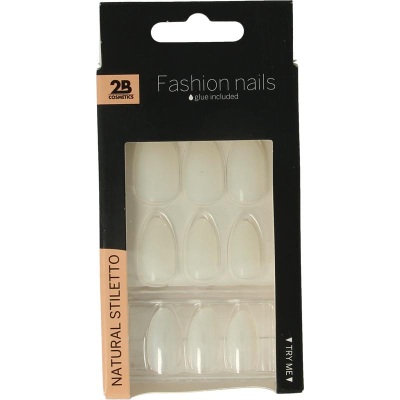 2B Nails Natural Stiletto