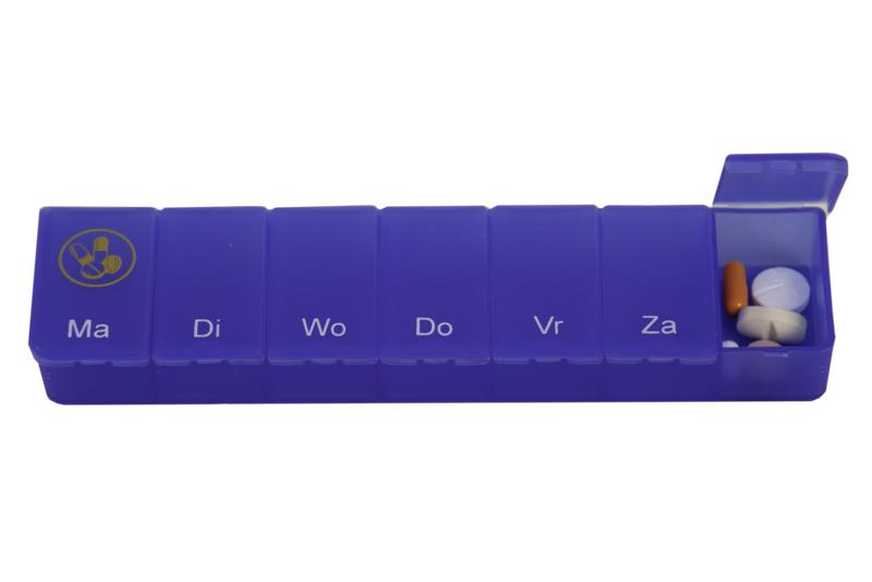 Able 2 Pillendoos 1 Week Transparant Blauw