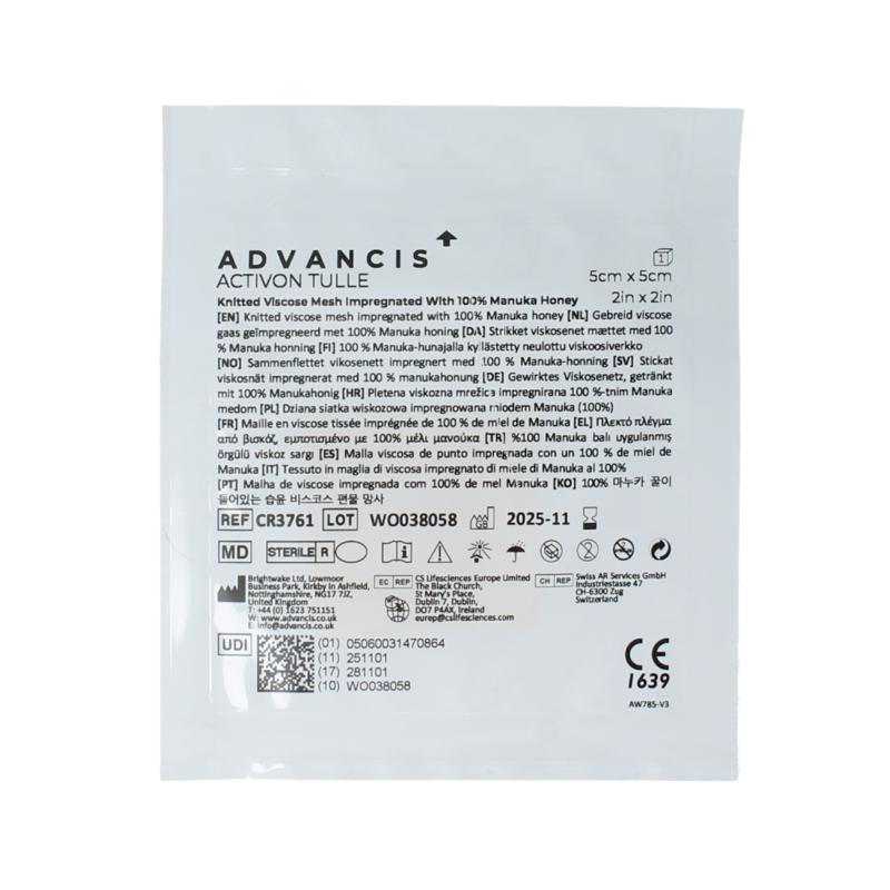 Advancis Activon Manuka Gaasverband 5 X 5