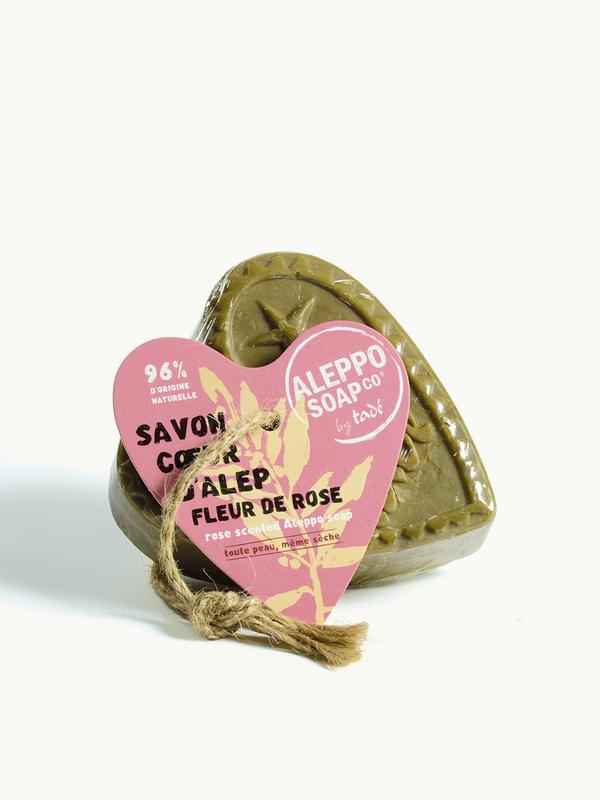 Aleppo Soap Co Savon D'alep Hart Fleur De Rose Met Touw