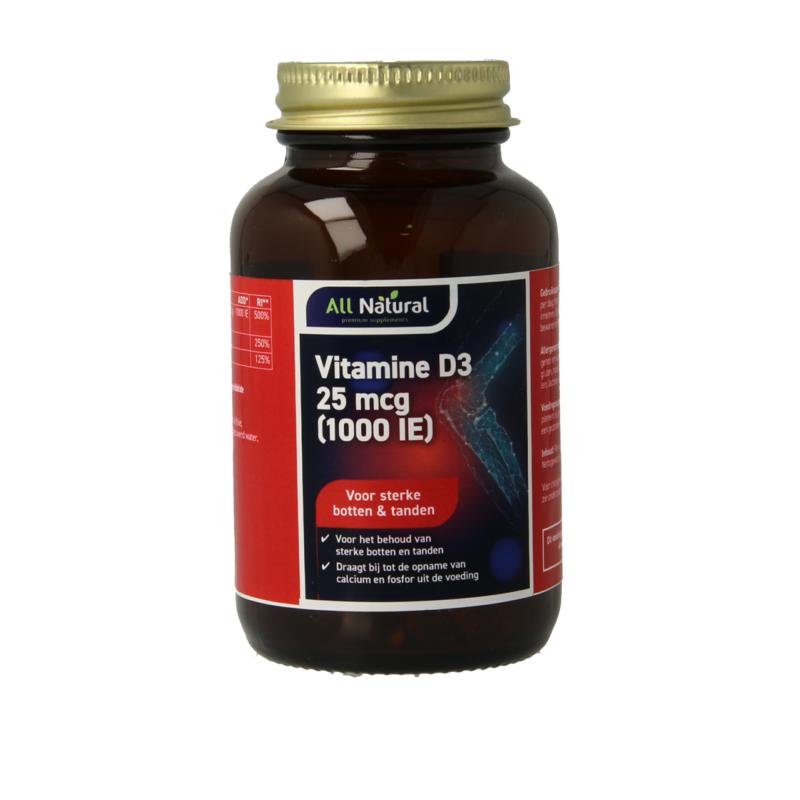 All Natural Vitamine D3 25Mcg