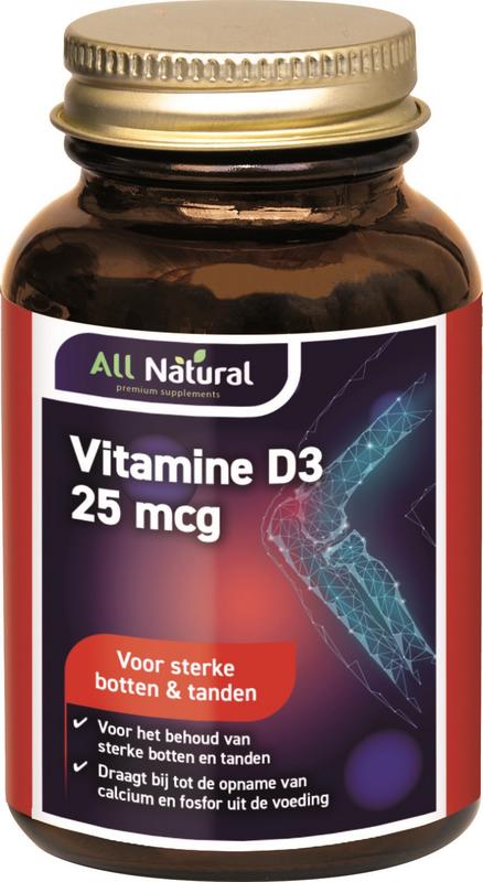 All Natural Vitamine D3 25Mcg