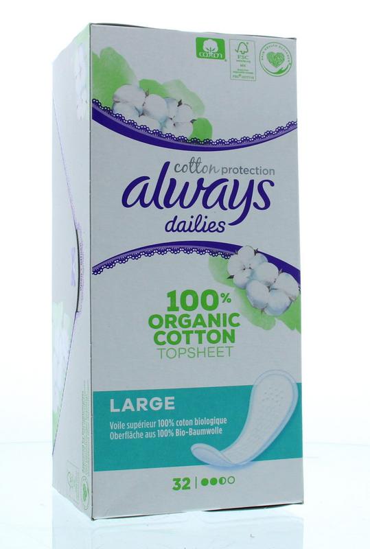 Always Dailies Cotton Protection Inlegkruisjes Large