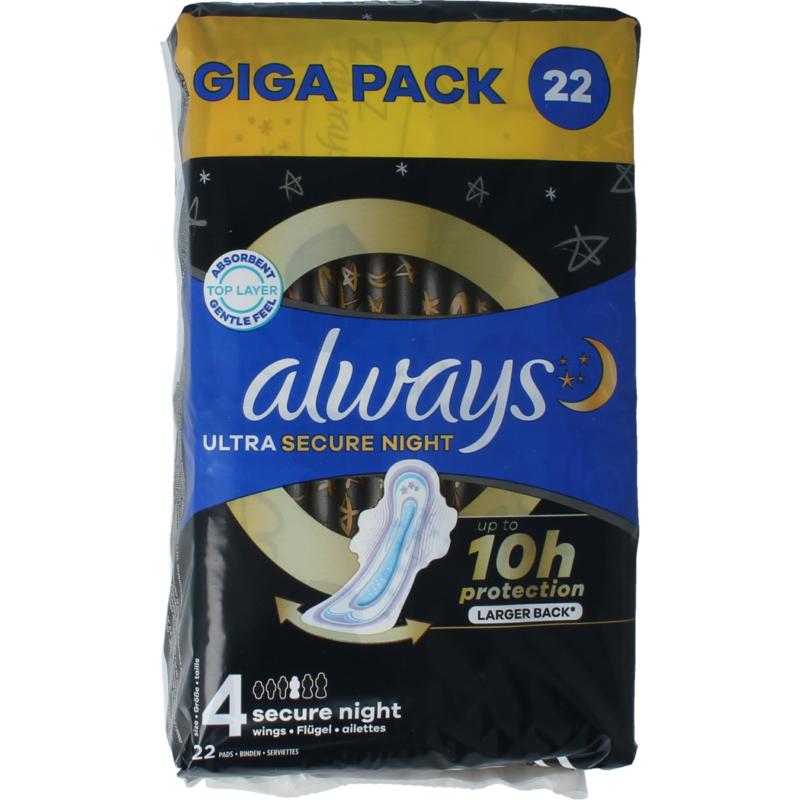 Always Ultra Pads Secure Night Giga Pack