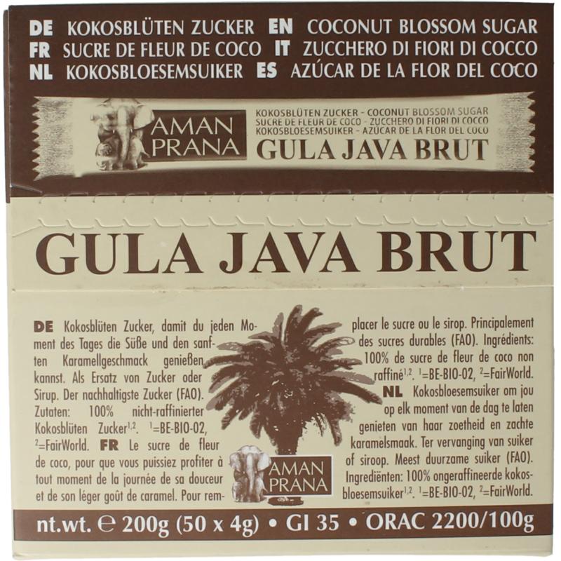 Amanprana Gula Java Brut Stick 50 X 4 Gram Bio