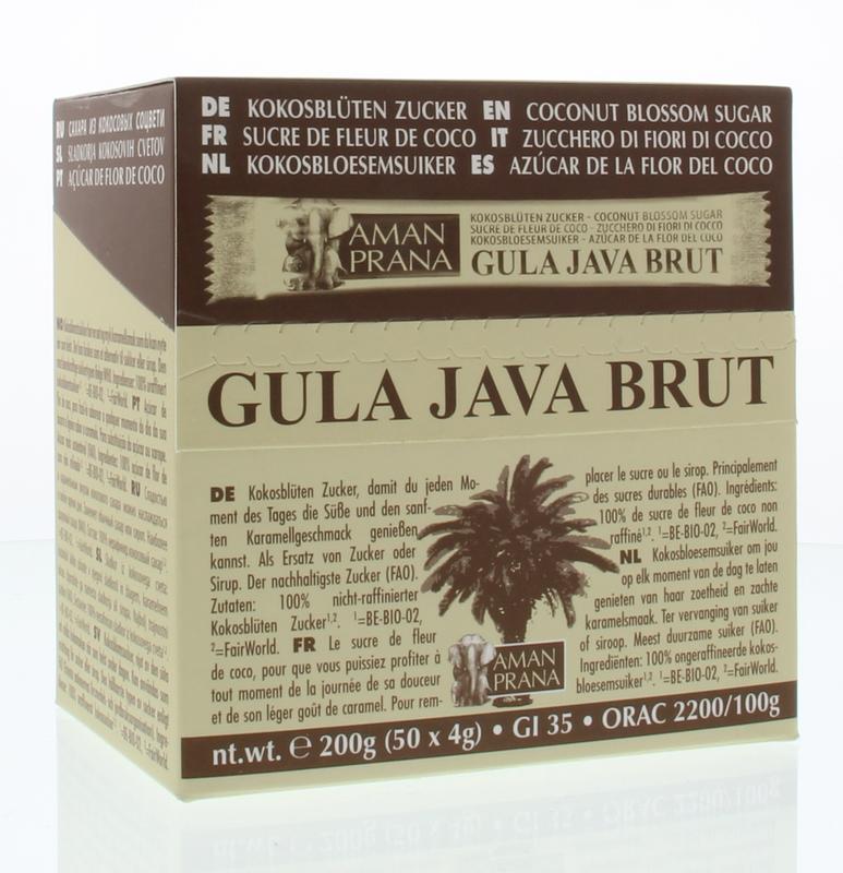 Amanprana Gula Java Brut Stick 50 X 4 Gram Bio