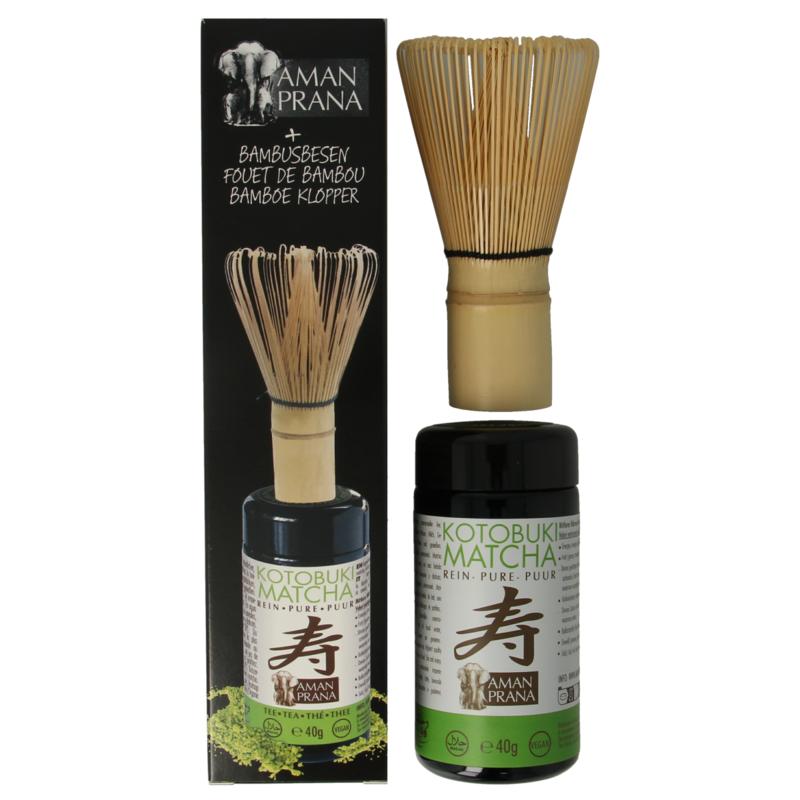 Amanprana Kotobuki Matcha + Bamboe Klopper Bio