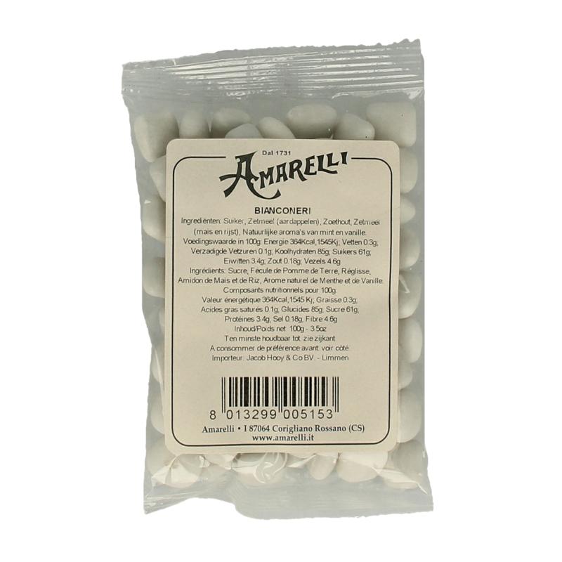Amarelli Laurierdrop Pepermunt Wit Zakje
