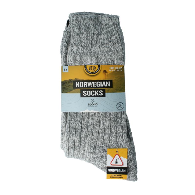 Apollo Noorse Sokken 39-42 Grijs