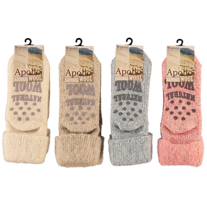 Apollo Slofsok Anti Slip Dame Licht 35-38