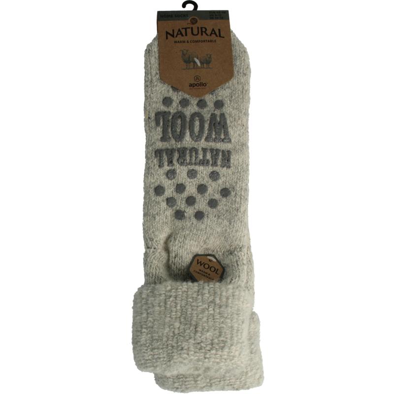 Apollo Slofsok Anti Slip Unisex Grijsbeige Maat 43-46