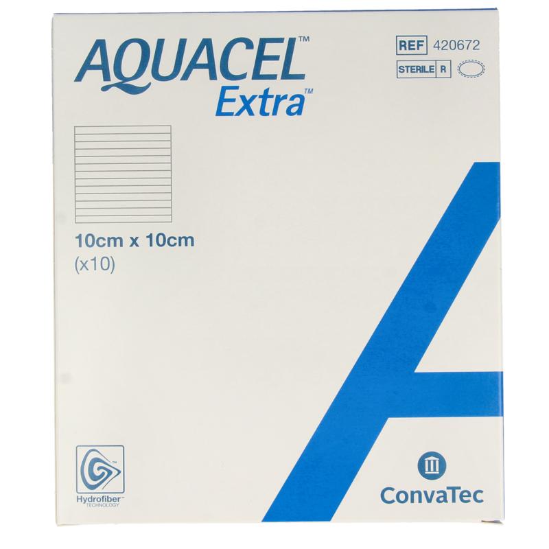 Aquacel Extra Verband Hydrofiber + Versterking10 X 10Cm