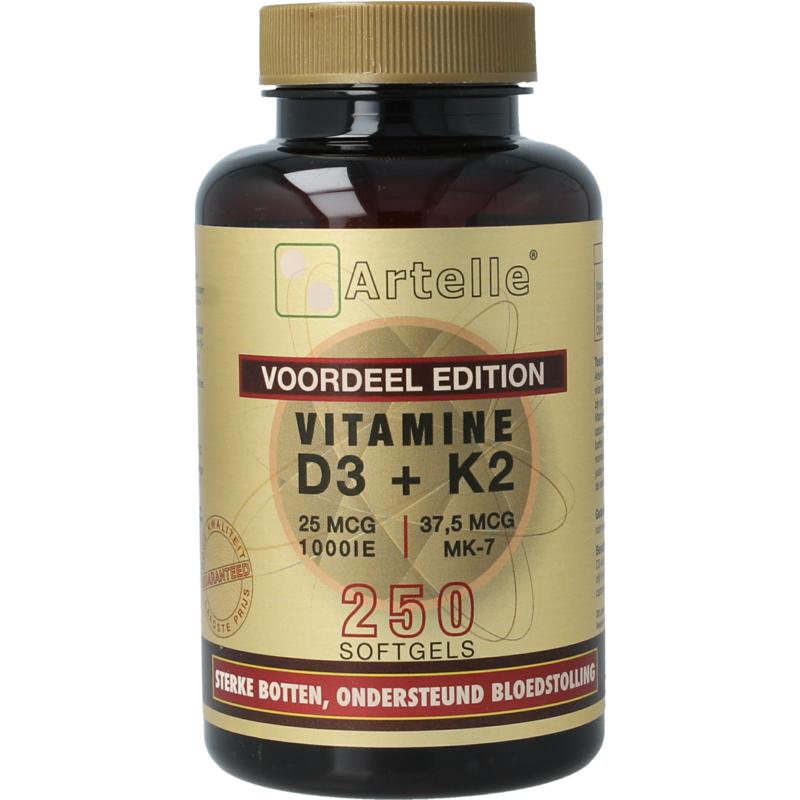 Artelle Vitamine D3 25Mcg + K2 37,5 Mcg Mk-7
