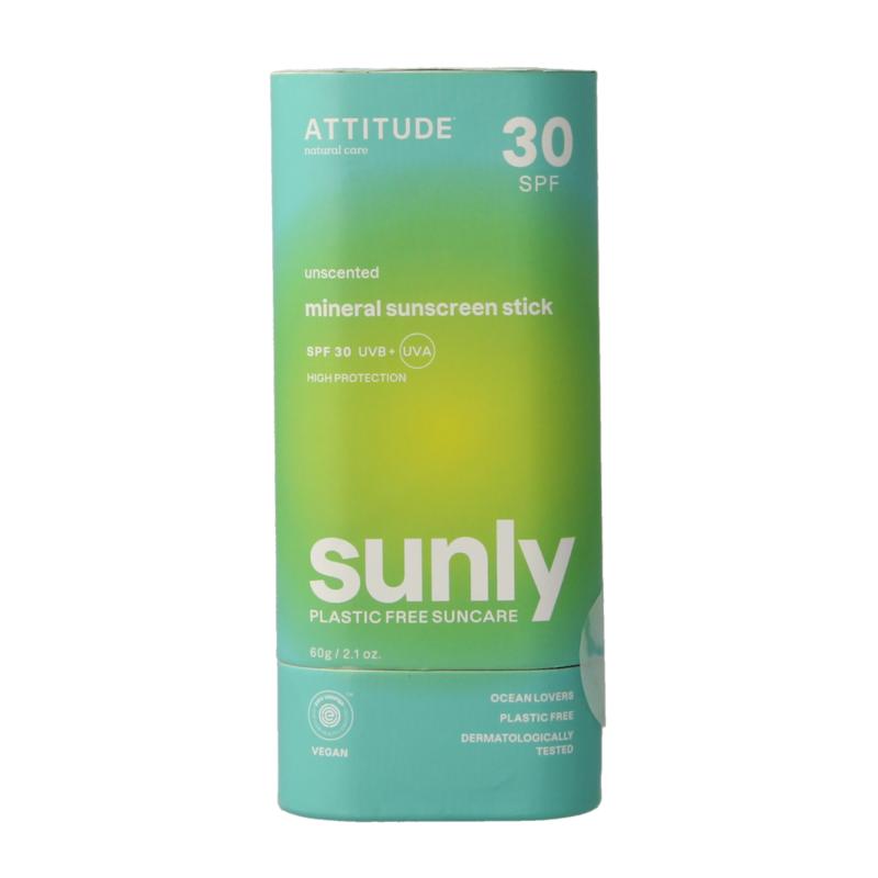 Attitude Sunly Zonnebrandstick Spf30 Parfumvrij
