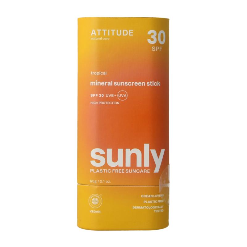 Attitude Sunly Zonnebrandstick Spf30 Tropisch