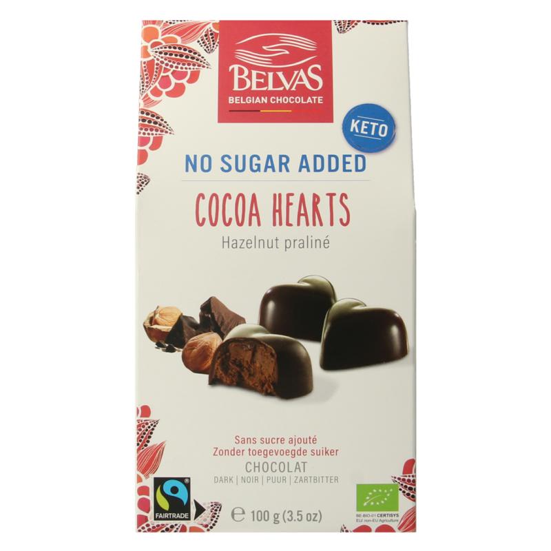 Belvas Choco Hart Hazelnoot Praline Bio