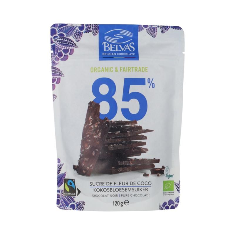 Belvas Thins Dark 85% Met Kokosbloesemsuiker Bio Fairtrade