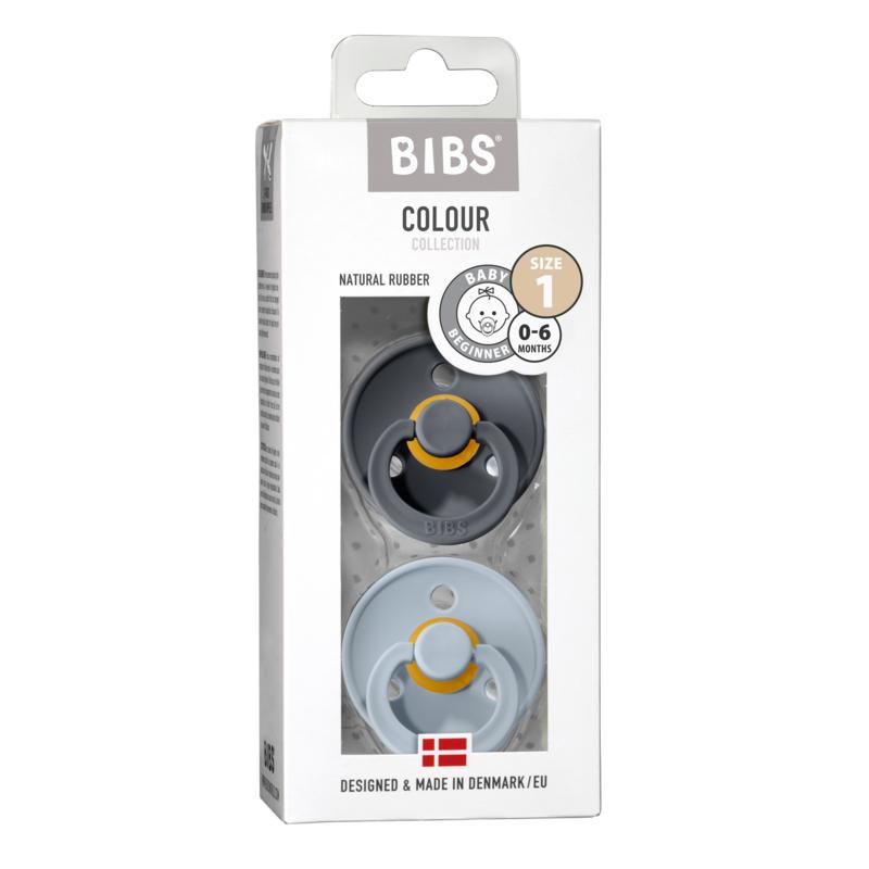 Bibs Fopspeen Maat 1 Ironbaby Blue 2 Pack