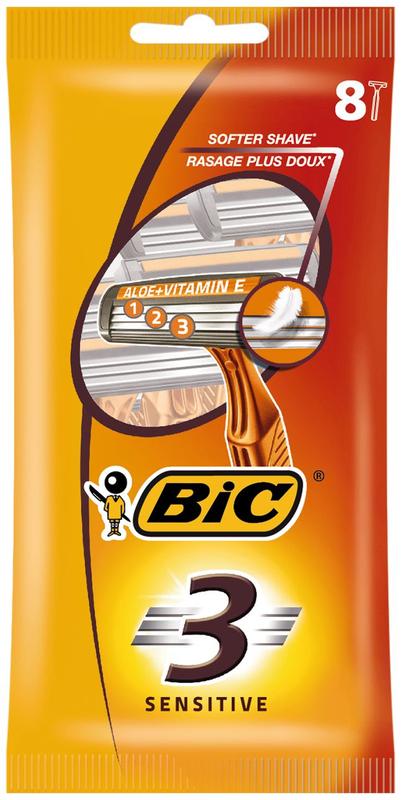 Bic 3 Sensitive Pouch Wegwerpscheermesjes