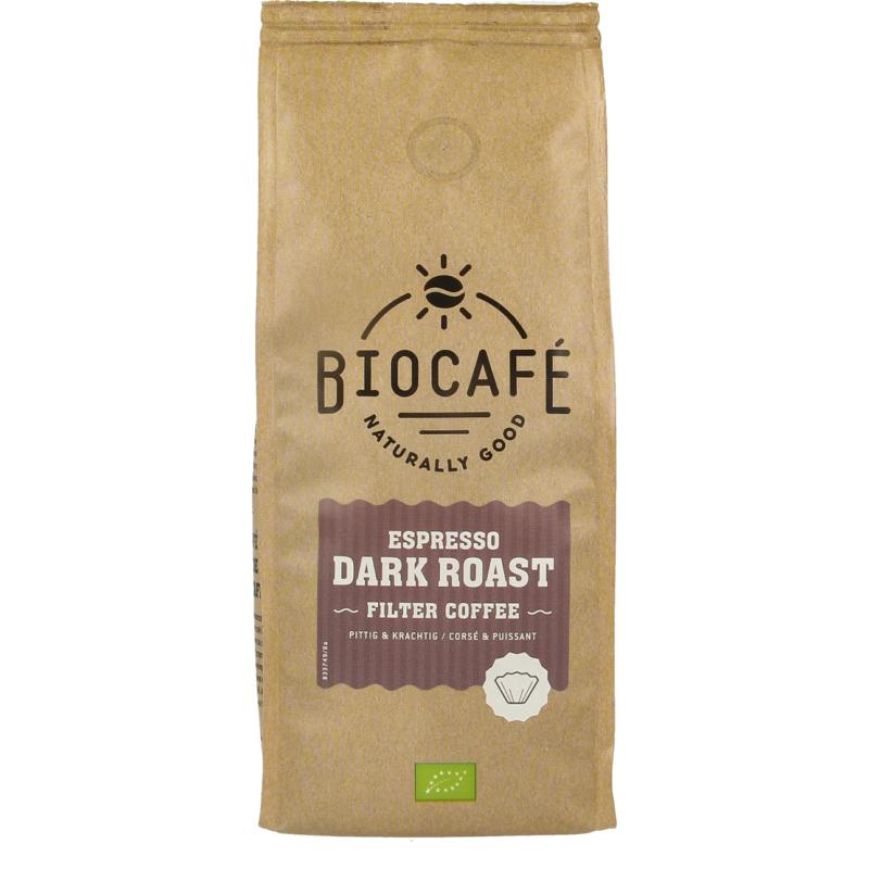 Biocafe Filterkoffie Espresso Dark Roast Bio