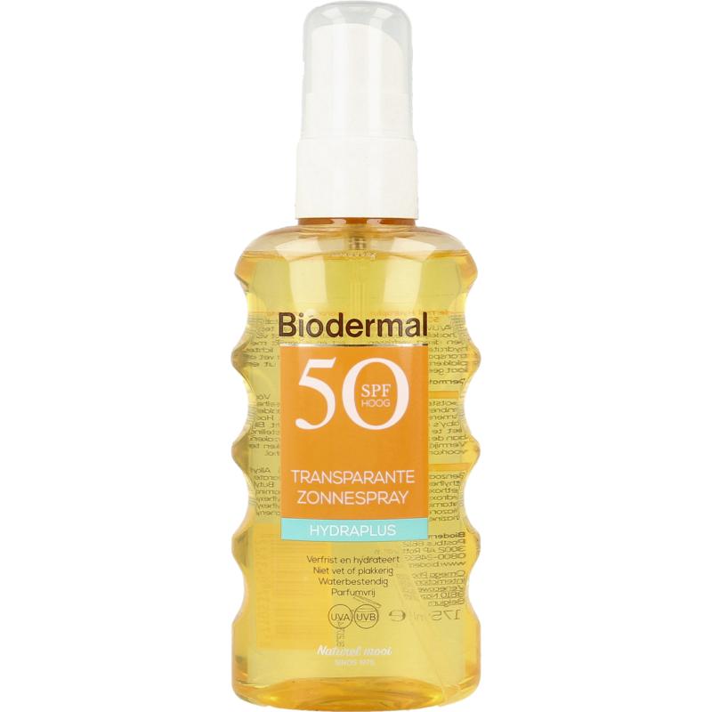 Biodermal Hydra Plus Transparante Zonnespray Spf50