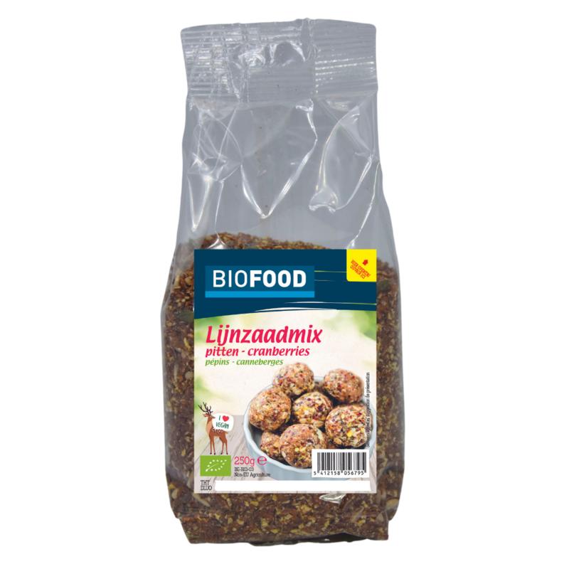 Biofood Lijnzaadmix Pitten Cranberry Bio
