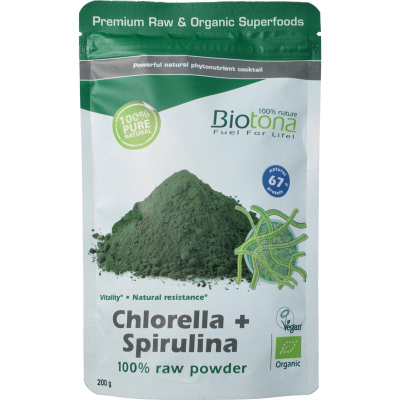 Biotona Chlorella & Spirulina Raw Powder Bio