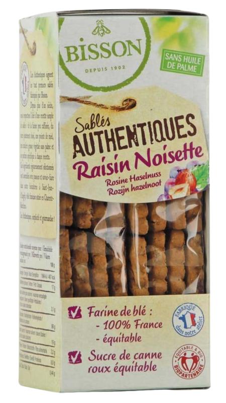 Bisson Authentieke Zandkoekjes Met Hazelnootrozijnen Bio