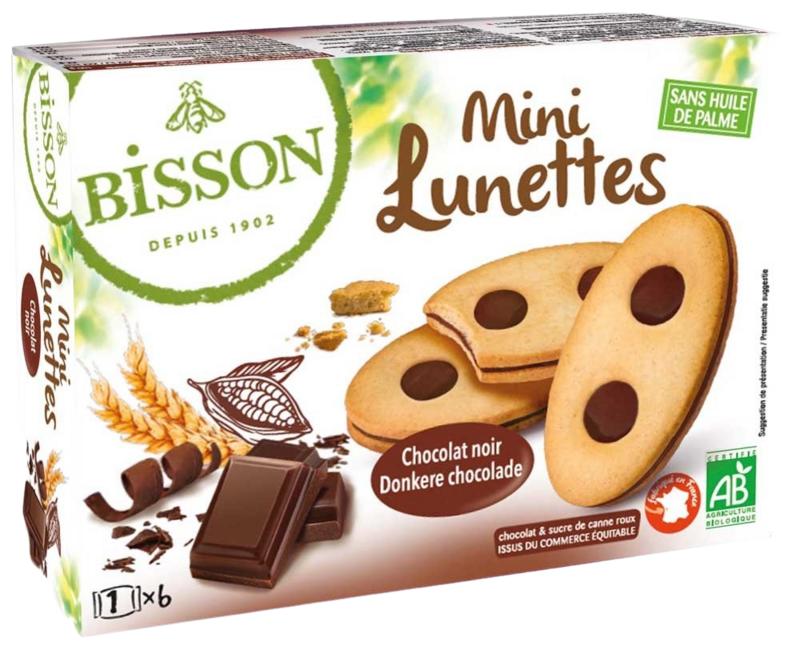 Bisson Gevulde Chocoladekoekjes Mini Lunettes Bio