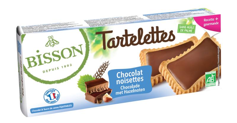 Bisson Gevulde Hazelnoot Chocolade Tartelettes Bio