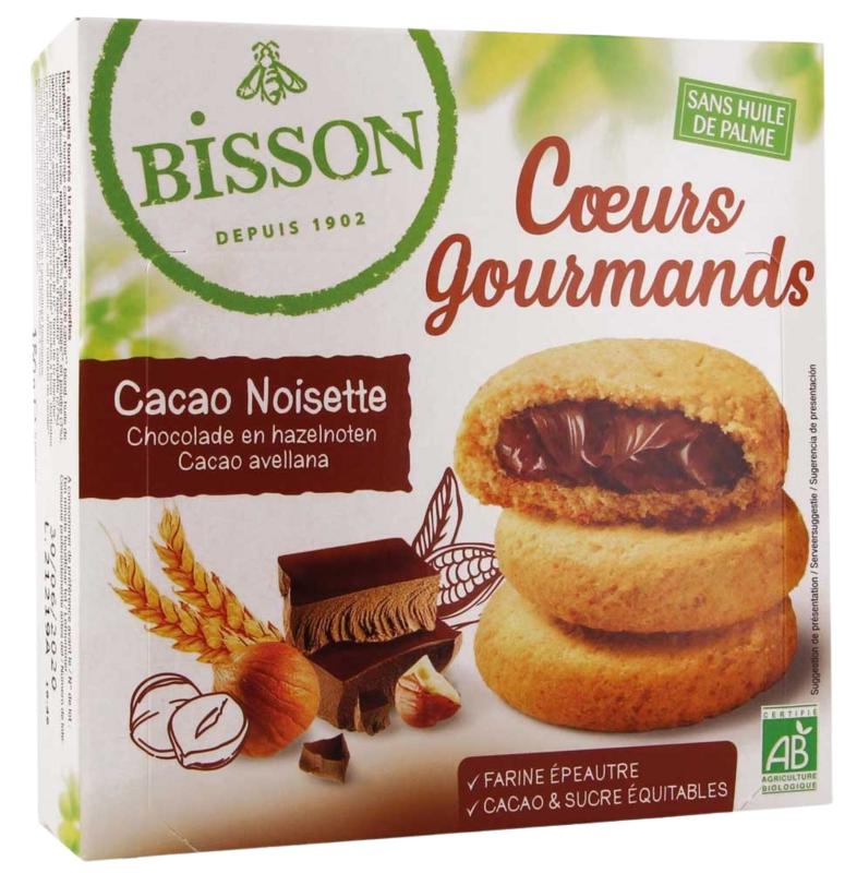 Bisson Gevulde Koekjes Hazelnoot Choco Bio