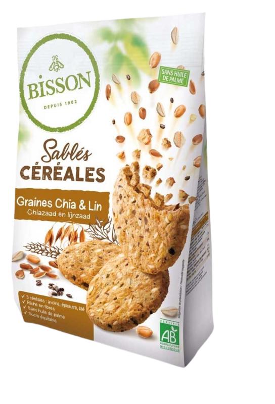 Bisson Zandkoekjes Chia & Lijnzaad Bio