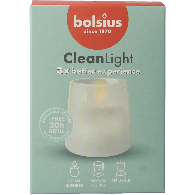 Bolsius Clean Light Starterkit Houder Wit - Incl. Geurloze