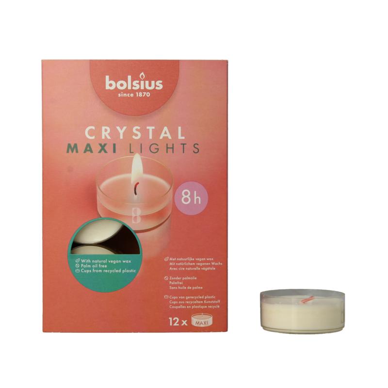 Bolsius Crystal Maxi Lights 8 Uur Doos