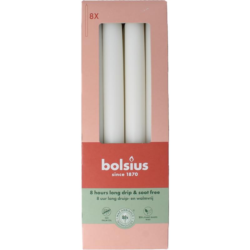 Bolsius Dinerkaarsen 23020 Cloudy White