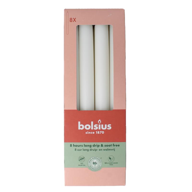 Bolsius Dinerkaarsen 23020 Cloudy White