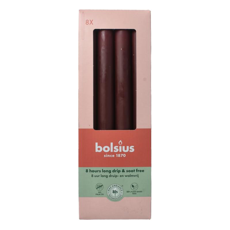 Bolsius Dinerkaarsen 23020 Velvet Red