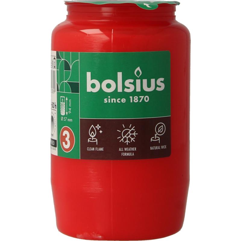 Bolsius Herdenkingslicht Nr 3 Rood