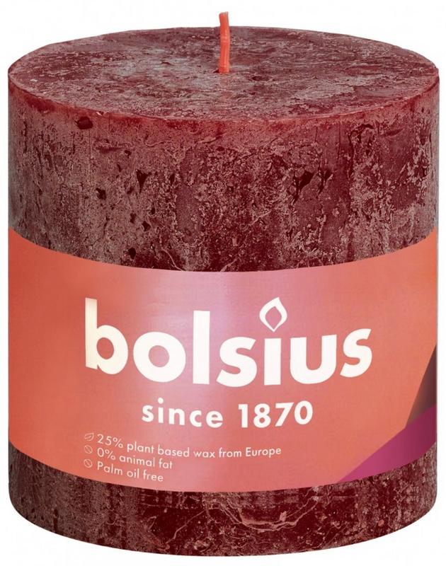 Bolsius Rustiekkaars Shine 100100 Velvet Red