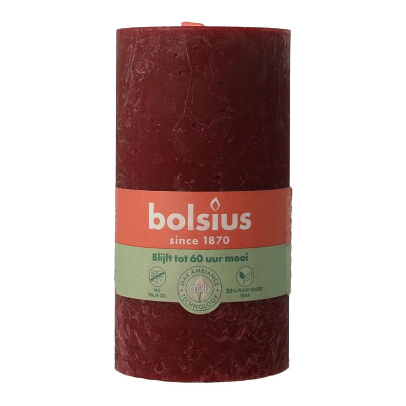 Bolsius Rustiekkaars Shine 13068 Velvet Red