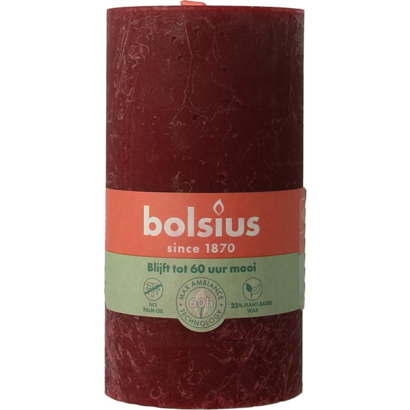 Bolsius Rustiekkaars Shine 13068 Velvet Red