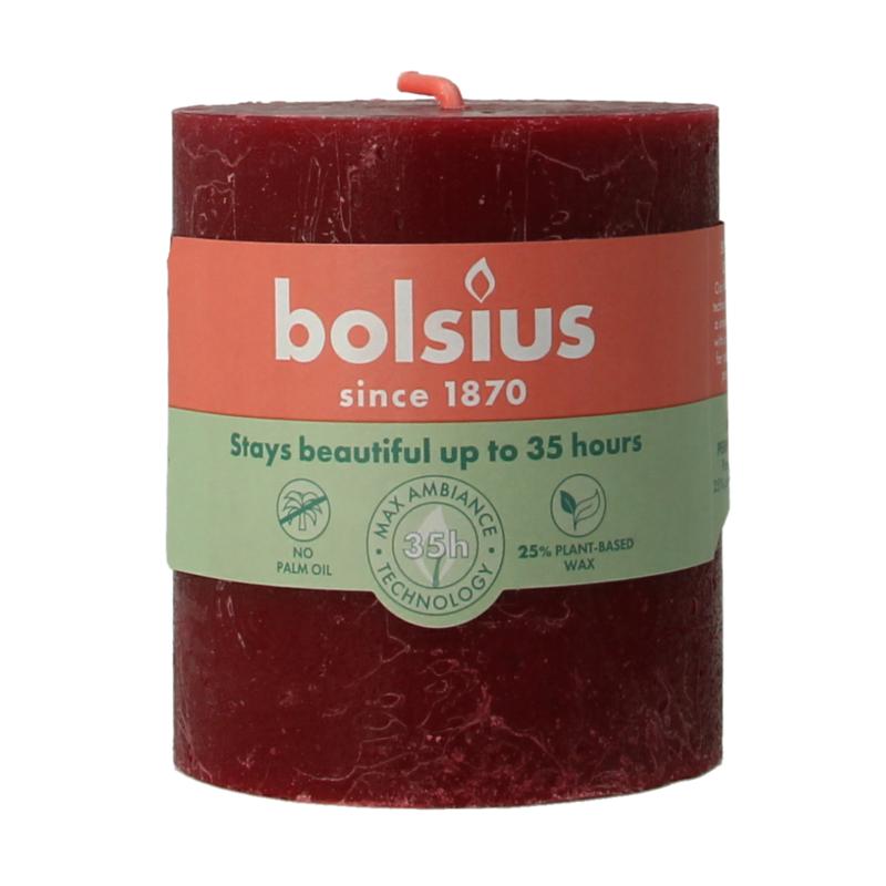 Bolsius Rustiekkaars Shine 8068 Velvet Red