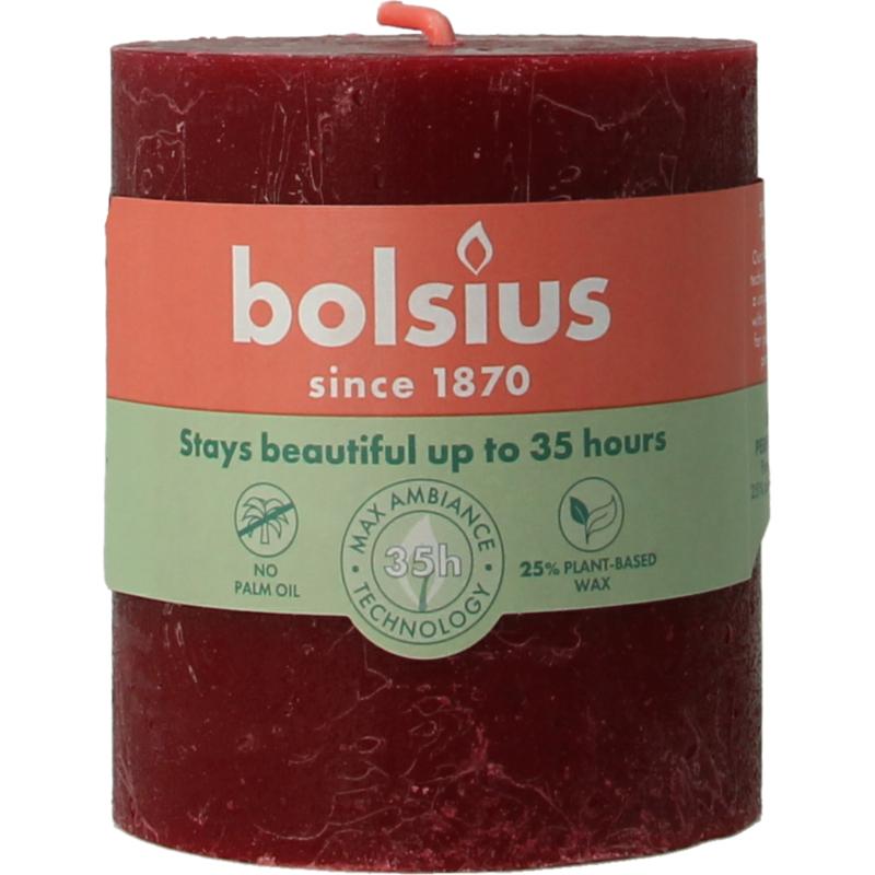 Bolsius Rustiekkaars Shine 8068 Velvet Red