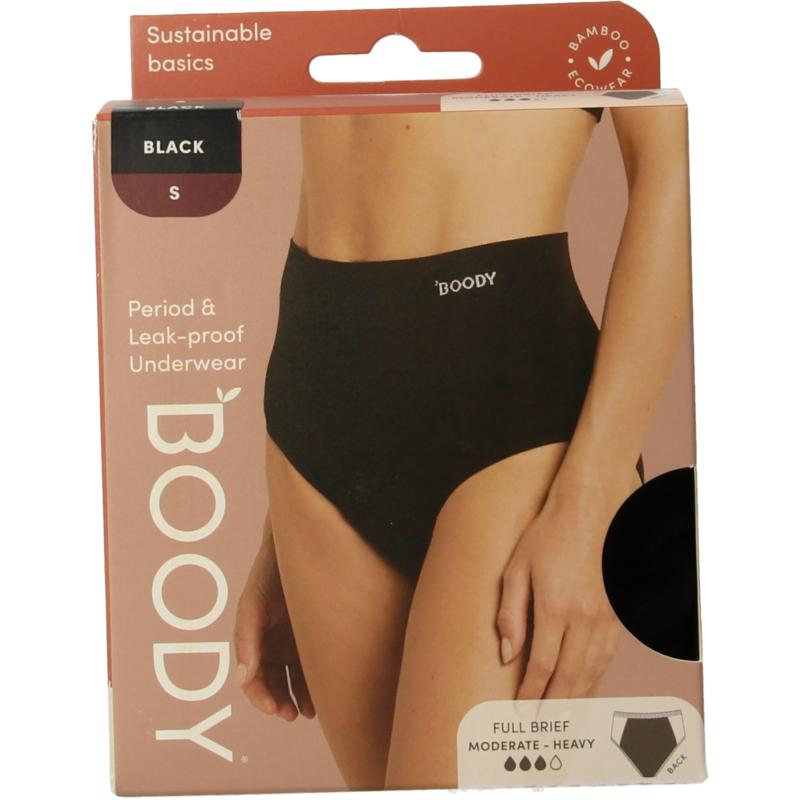 Boody Menstruatieondergoed Bikinislip Zwart Lichnorm S